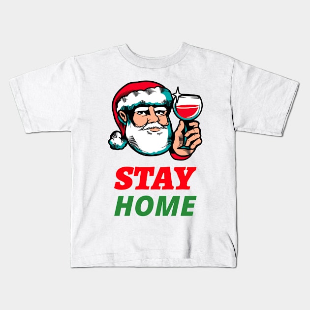 Christmas Time Social Distancing And Wine Kids T-Shirt by JaunzemsR